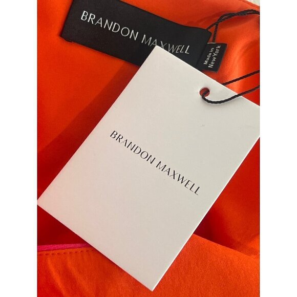 BRANDON MAXWELL Cut Out Crop Top in Orange Pop Pink Lemonade 4 New Womens Tank - Picture 9 of 16